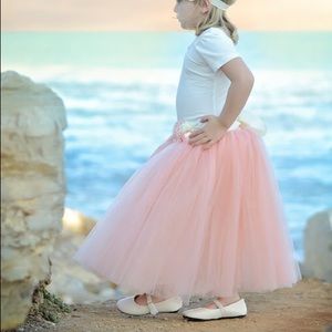 Girls Blush Pink tulle skirt tutu tea length lined